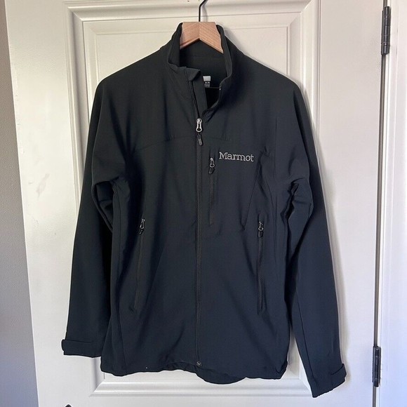 Marmot Jacket Men's Medium M3 Beto Black Softshell Windproof Lightweight Jacket - Picture 2 of 6